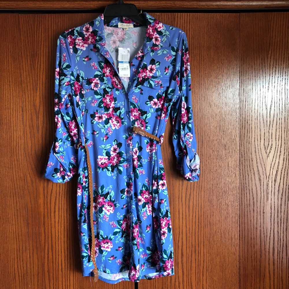 Floral dress with belt